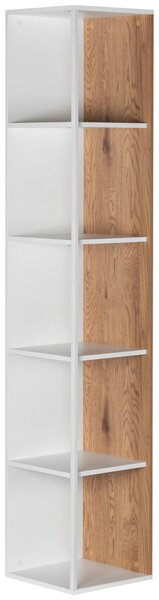 ROHOVÝ REGÁL, přírodní barvy, bílá, železo, 34/185/34 cm MID.YOU - Online Only regály & police, Online Only
