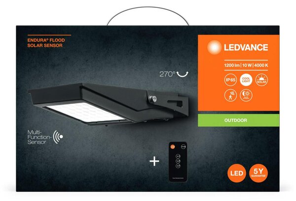 LEDVANCE LED solární reflektor ENDURA Flood Solar 10 W 4000 K 4058075762350