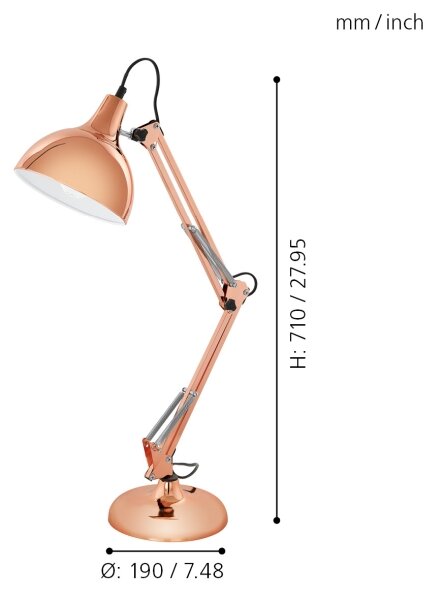 Eglo 94704 - Stolní lampa BORGILLIO 1xE27/40W/230V