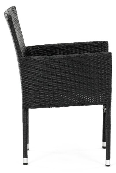 Zahradní židle GRILON – kov, polyratan Černá