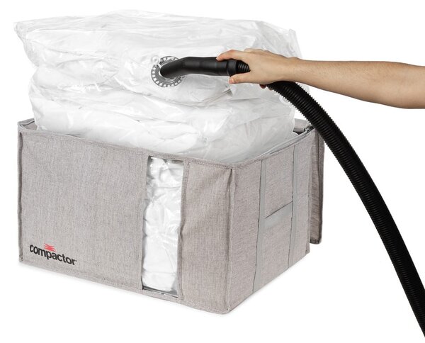 Šedý kompresní úložný box Compactor Oxford, 210 l