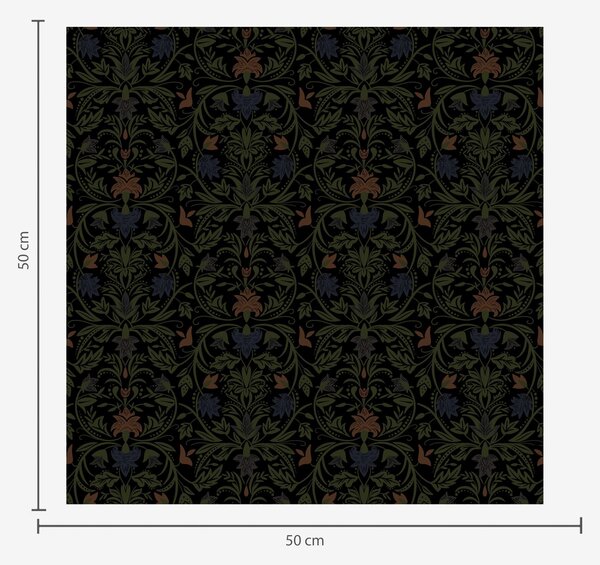 Tapety Tmavý ornament s rostlinami v klasickém stylu, Tapety květiny, a00412 : uwalls.cz