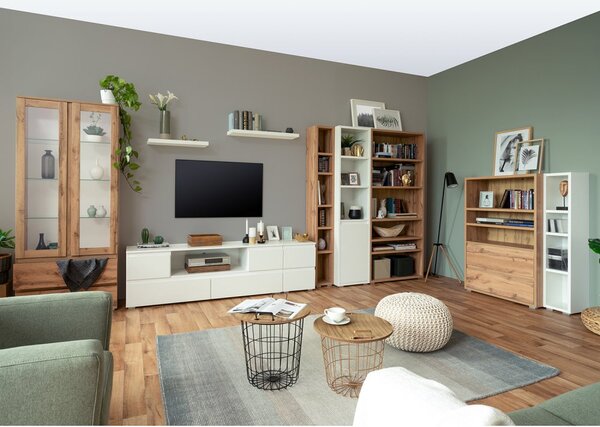 TV stolek MAGIC se zásuvkami — 160x55 cm, bílá