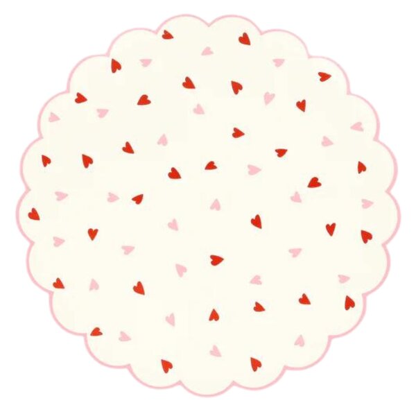 Papírový talíř Heart pattern – set 8 ks