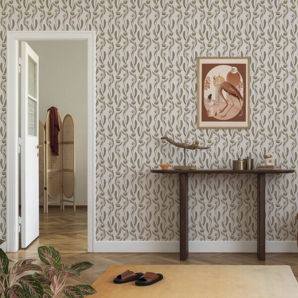 Tapety Vertikální ornament s bílými květy na růžovém pozadí, Tapety květiny, a00476 : uwalls.cz