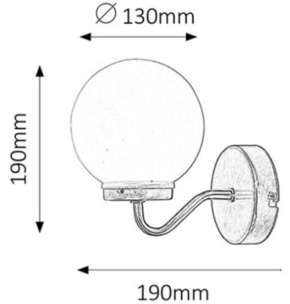 Rabalux 1302 - Koupelnové nástěnné svítidlo TOGO 1xE14/40W/230V IP44