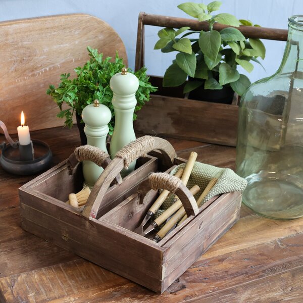 Dřevěný box s madlem – set 3 ks