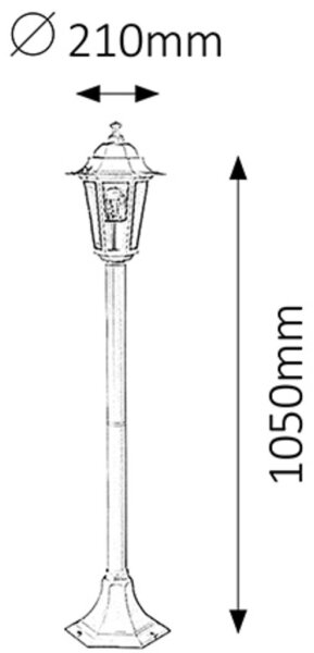 Rabalux 8209 - Venkovní lampa VELENCE 1xE27/60W/230V 105 cm