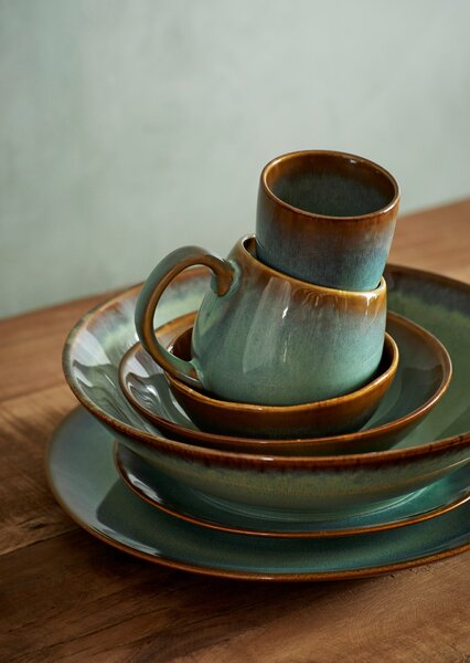 Obědový talíř Green Reactive Glaze