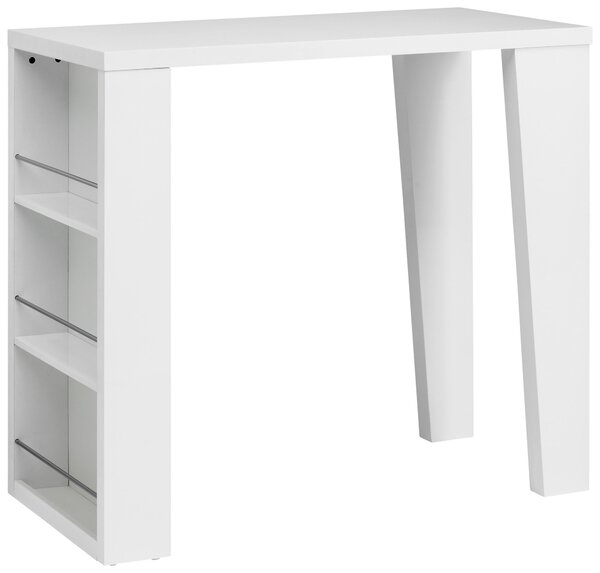 BAROVÝ STŮL, vysoce lesklá bílá, 120/107/60 cm - Barové stoly, Online Only