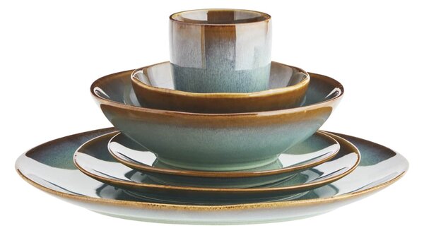 Velký kameninový talíř Green Reactive Glaze Ø 27 cm