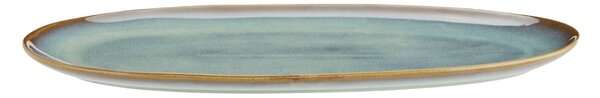Oválný kameninový talíř Green Reactive Glaze 36 cm