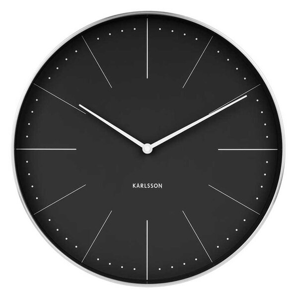 KARLSSON Nástěnné hodiny Normann černé 37,5 x 37,5 cm