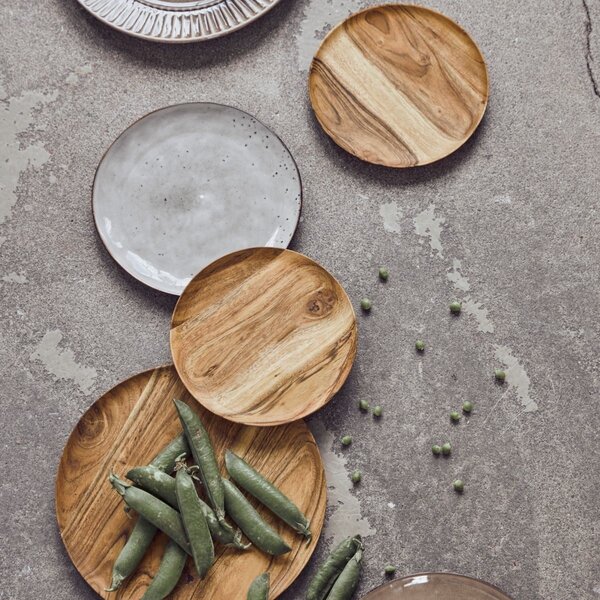 Dřevěný podnos Acacia Round – set 2 ks