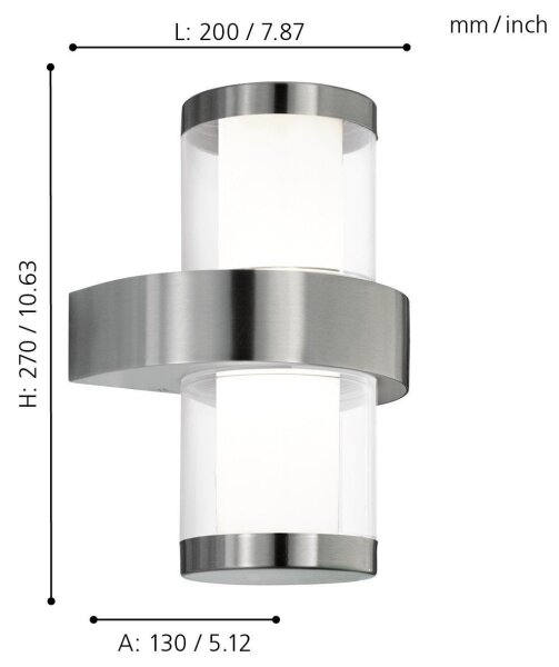 Eglo 94799 - Venkovní nástěnné svítidlo BEVERLY 1 2xLED/3,7W/230V IP44