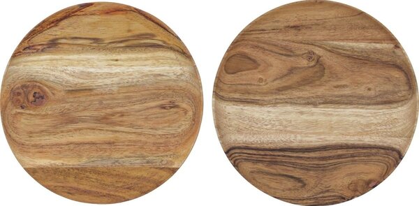 Dřevěný podnos Acacia Round – set 2 ks