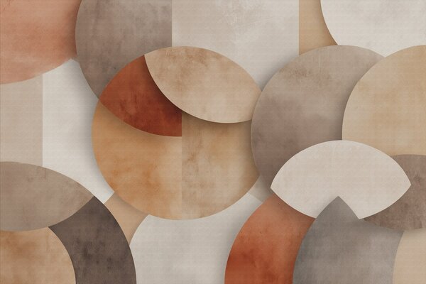 Fototapety texturovaná abstraktní geometrie v teplých hnědých a okrových tónech, Fototapety abstraktní, w04310 : uwalls.cz