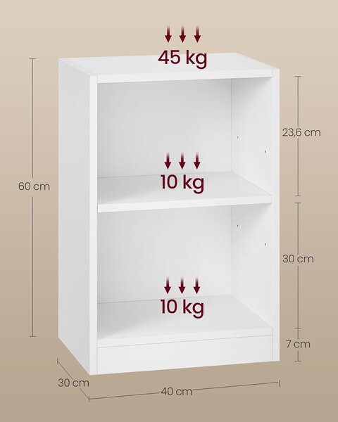 SONGMICS Noční stolek Vasagle Vimi 40 cm bílý