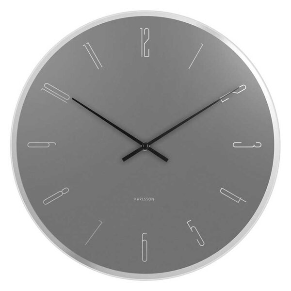 KARLSSON Nástěnné hodiny Mirror Numbers šedé 40 x 40 cm