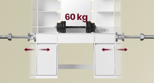 SONGMICS Toaletní stolek s LED osvětlením a nabíjecí stanicí Vasagle Brill 107 cm bílý
