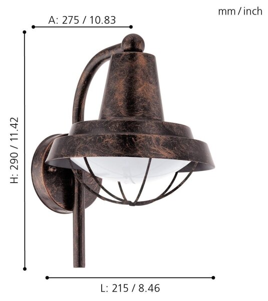 Eglo 94838 - LED Venkovní svítidlo COLINDRES 1xE27/8,5W/230V IP44