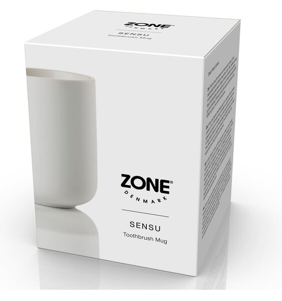 Bílý kameninový kelímek na zubní kartáčky Sensu – Zone
