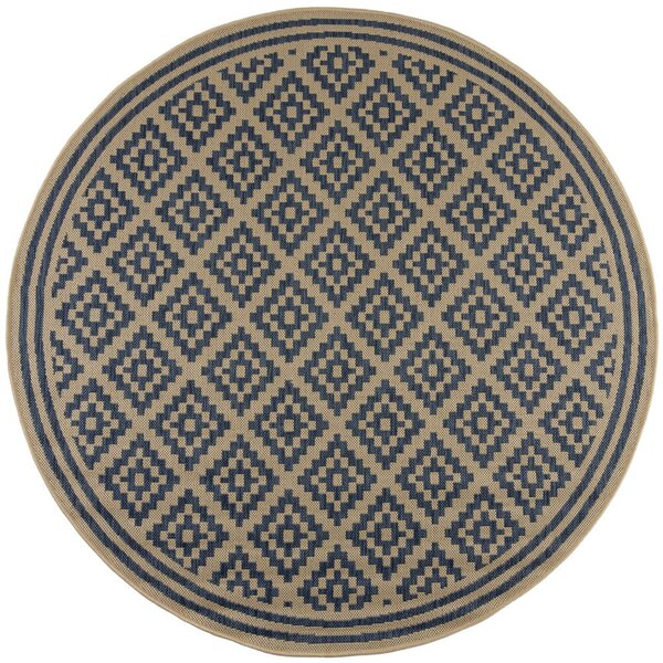 Flair Rugs koberce Kusový koberec Florence Alfresco Moretti Blue/Beige kruh - 160x160 (průměr) kruh cm