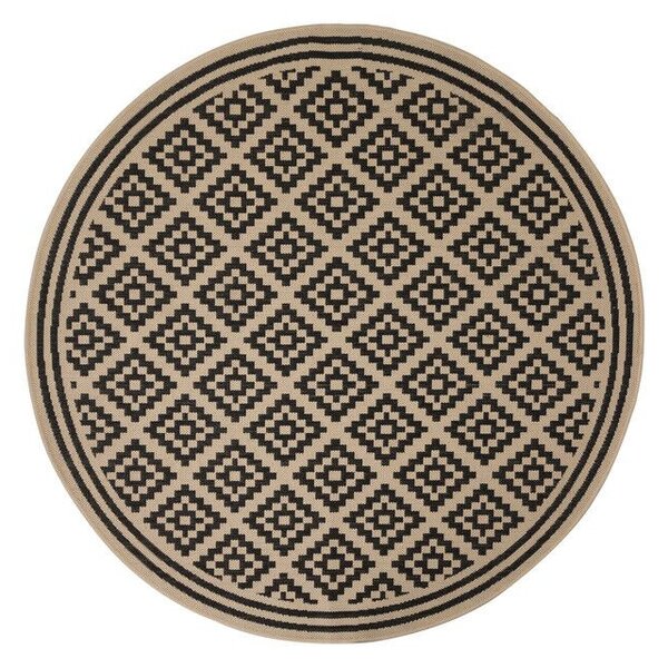 Flair Rugs koberce Kusový koberec Florence Alfresco Moretti Black/Beige kruh - 160x160 (průměr) kruh cm