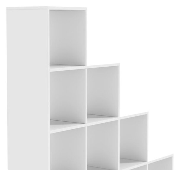 MIADOMODO Stupňovitý regál velký, volně stojící, bílý