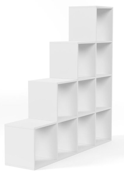 MIADOMODO Stupňovitý regál velký, volně stojící, bílý