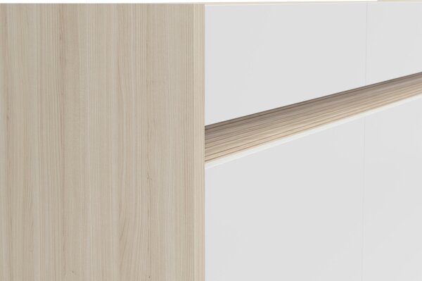 ŠIROKÁ KOMODA, bílá, barvy dubu, 173,5/80,8/42 cm Hom`in - Široké komody