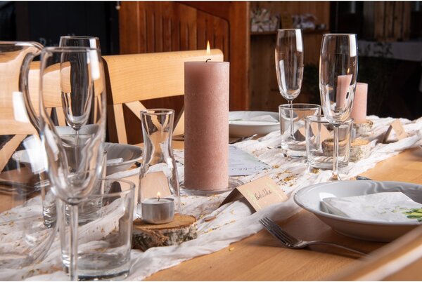 Bolsius Rustic Shine Válec 68x190mm Misty Pink, růžová svíčka