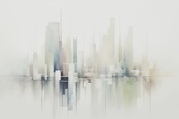 Fototapety Abstraktní město, Fototapety akvarel, w04488 : uwalls.cz