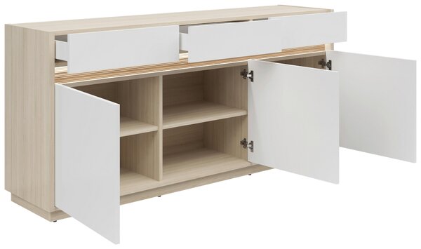 ŠIROKÁ KOMODA, bílá, barvy dubu, 173,5/80,8/42 cm Hom`in - Široké komody
