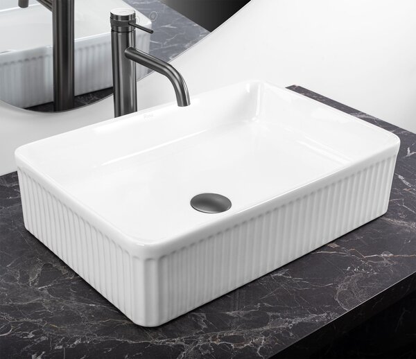 Rea Fiorella, umyvadlo na desku 505x345x130mm, bílá lesklá, REA-U6621