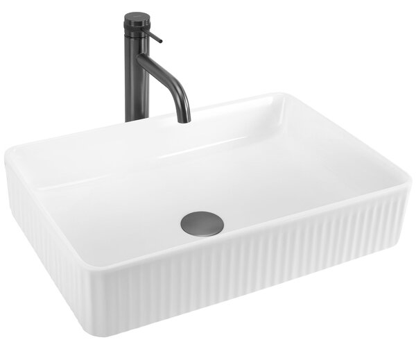 Rea Fiorella, umyvadlo na desku 505x345x130mm, bílá lesklá, REA-U6621