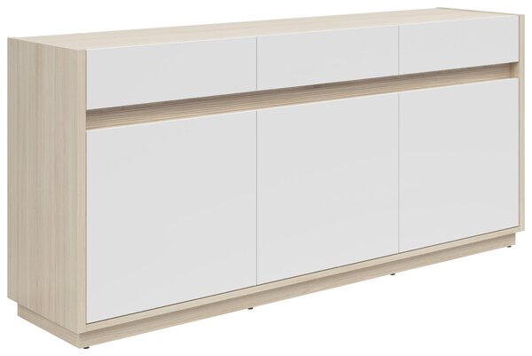 ŠIROKÁ KOMODA, bílá, barvy dubu, 173,5/80,8/42 cm Hom`in - Široké komody