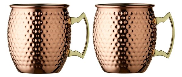 Ocelové hrnky v sadě 2 ks v měděné barvě 400 ml Moscow Mule – Lyngby Glas