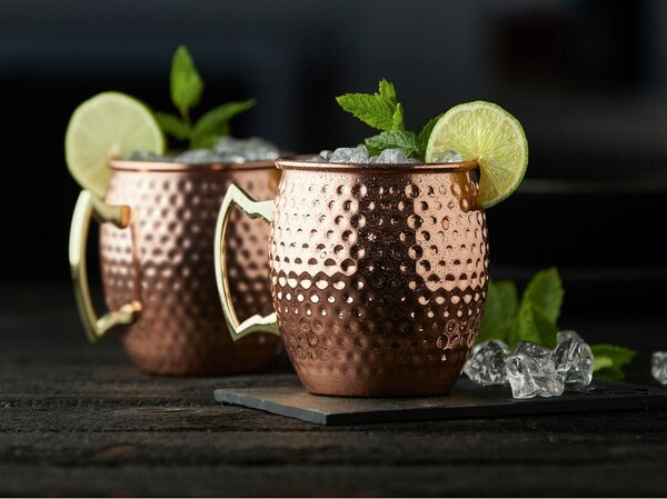 Ocelové hrnky v sadě 2 ks v měděné barvě 400 ml Moscow Mule – Lyngby Glas