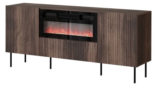 Kombinovaná komoda s elektrickým krbem ANGET - ořech