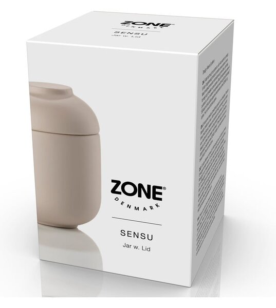 Béžový kameninový koupelnový organizér na vatové tampony Sensu – Zone
