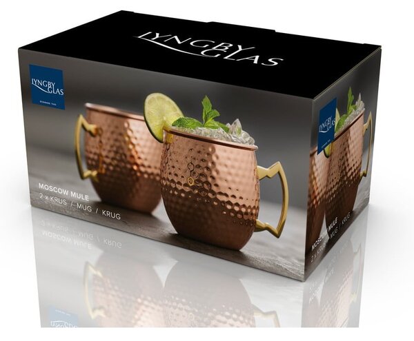 Ocelové hrnky v sadě 2 ks v měděné barvě 400 ml Moscow Mule – Lyngby Glas
