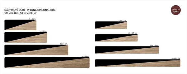 Úchytky LONG DIAGONAL DUB 15 cm 3,5 cm