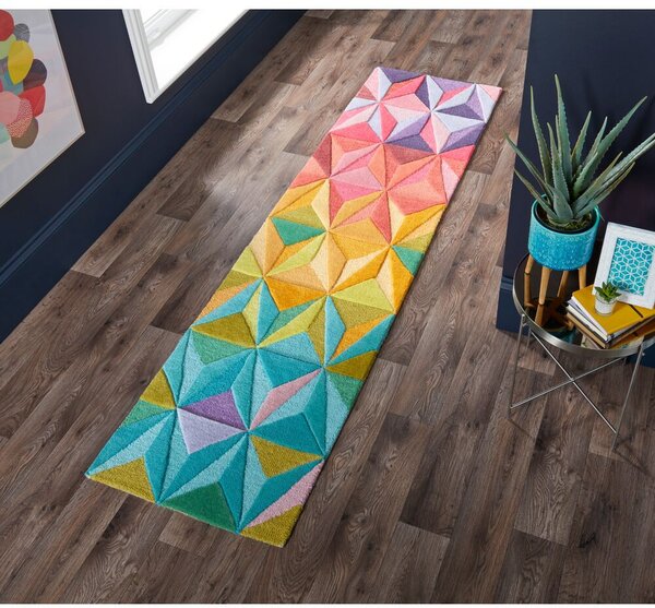 Flair Rugs, Ručně všívaný běhoun Illusion Reverie Multi, 60x230, vícebarevná, chodba / předsíň