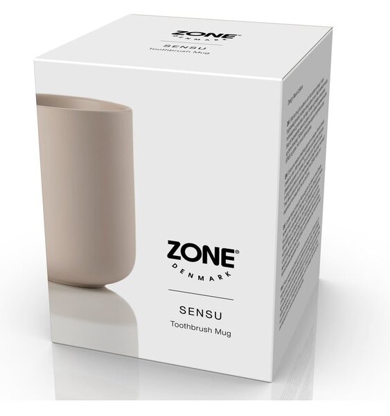 Béžový kameninový kelímek na zubní kartáčky Sensu – Zone