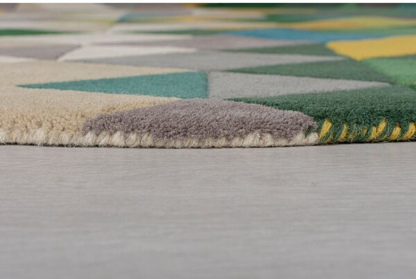 Flair Rugs, Ručně všívaný kusový koberec Illusion Prism Green/Multi kruh, 160x160 (průměr) kruh, vícebarevná, ložnice