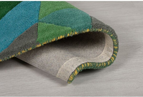 Flair Rugs, Ručně všívaný kusový koberec Illusion Prism Green/Multi kruh, 160x160 (průměr) kruh, vícebarevná, ložnice