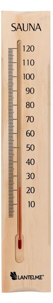 Dřevěný teploměr do sauny, 38 cm, teplota do 120 °C, analogový měřič teploty v sauně, teploměr do sauny z borového dřeva, příslušenství pro wellness a relaxaci