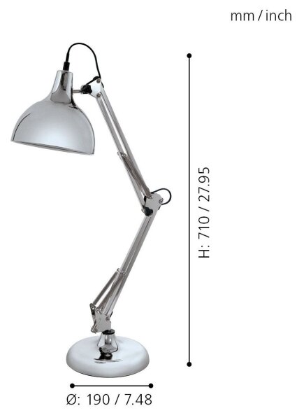 Eglo 94702 - Stolní lampa BORGILLIO 1xE27/40W/230V