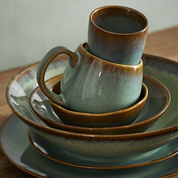 Kameninová miska Green Reactive Glaze Large